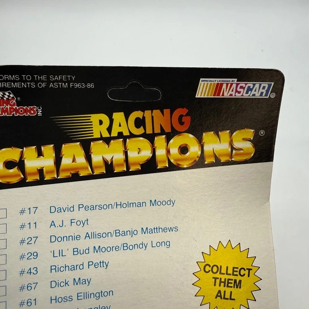 Racing Champions packaging shows